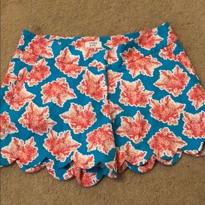 Cotton Crown and Ivy shorts with coral print